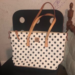 Dooney and Bourke polka dot tote bag